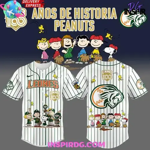 Leones Peanuts 100 Years Lmb Edition Baseball Jersey Image