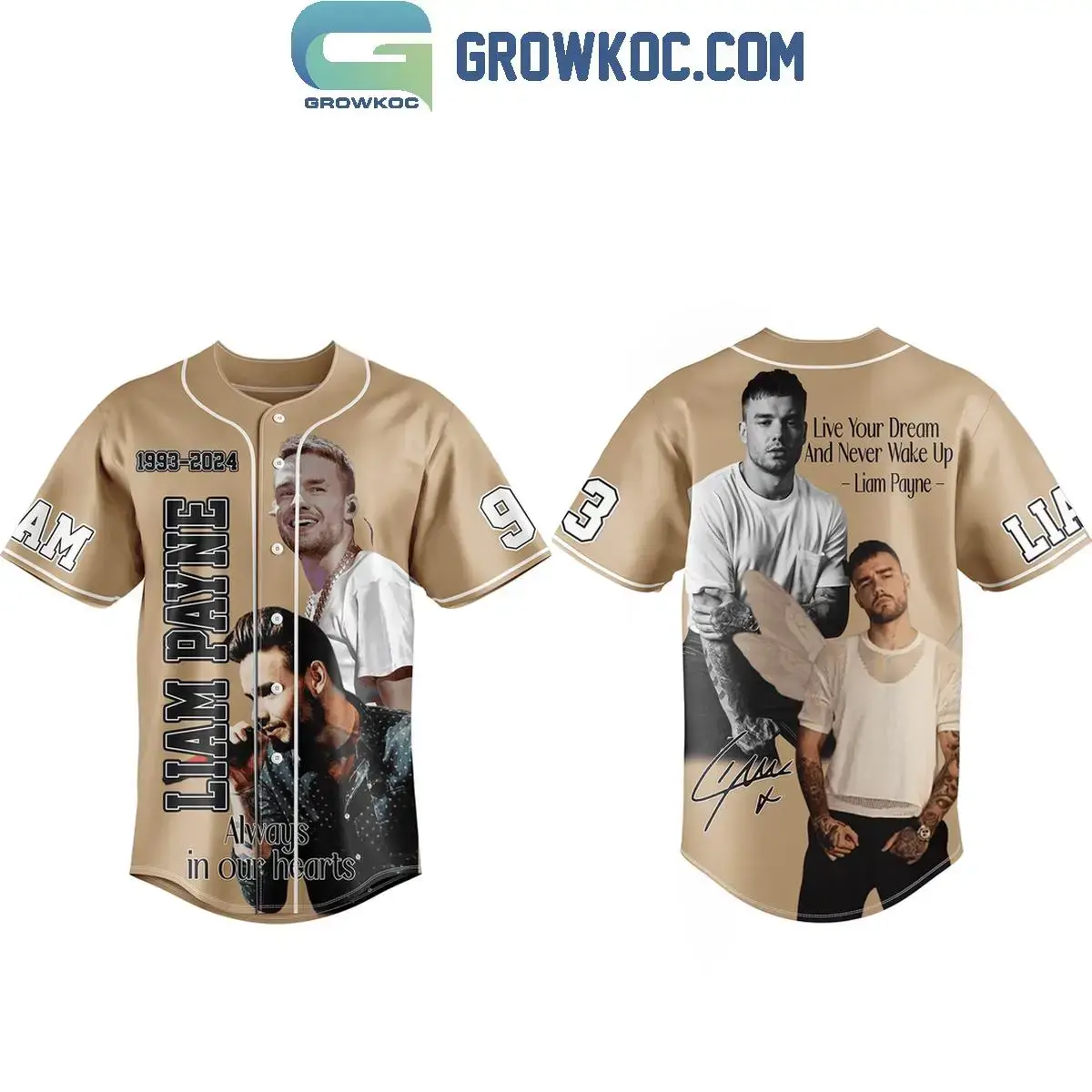 Liam Payne 1993-2024 Live Your Dream And Never Wake Up Personalized Baseball Jersey Image