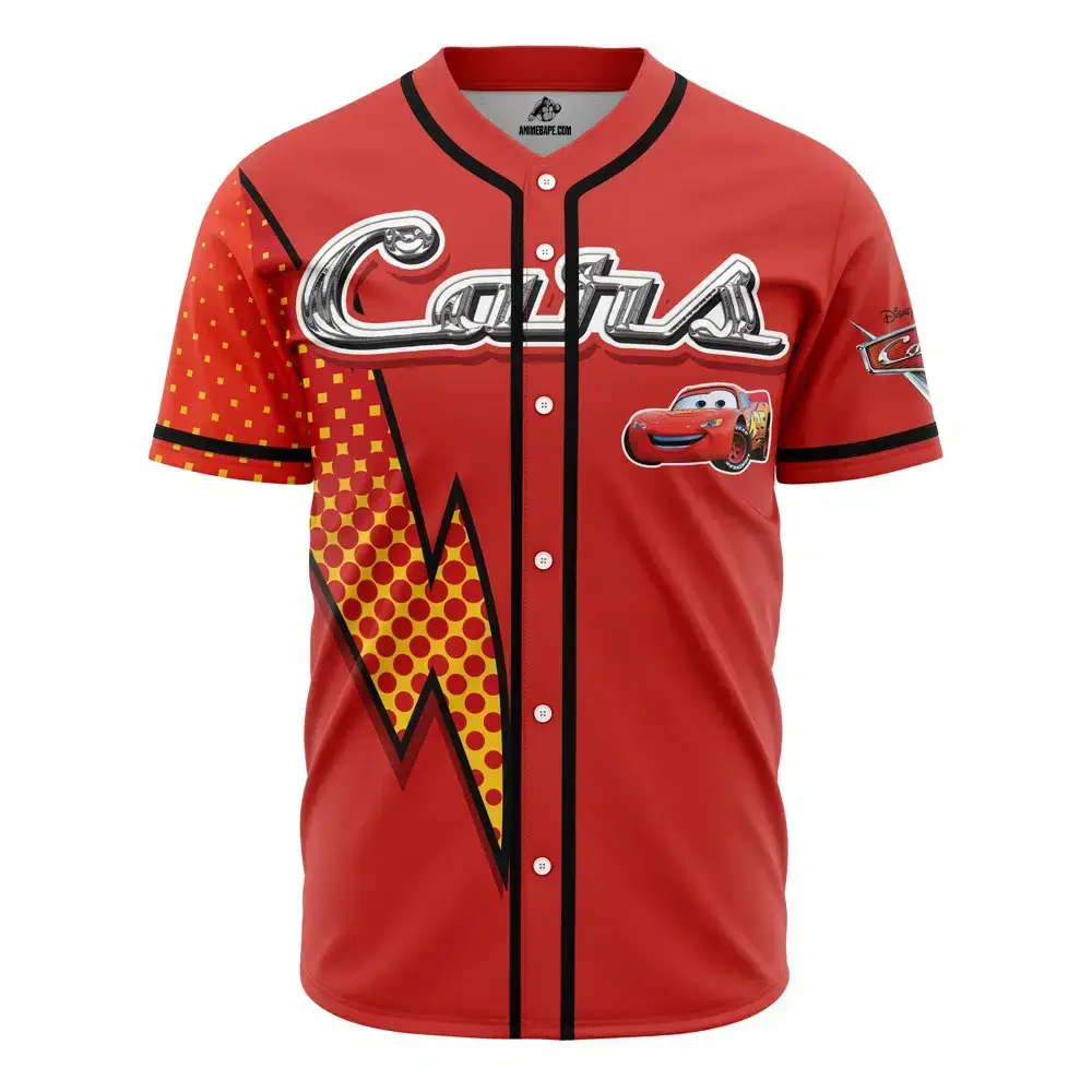 Lightning Mcqueen Cars Jersey - Stylish Red Baseball Shirt For Kids & Fans Image