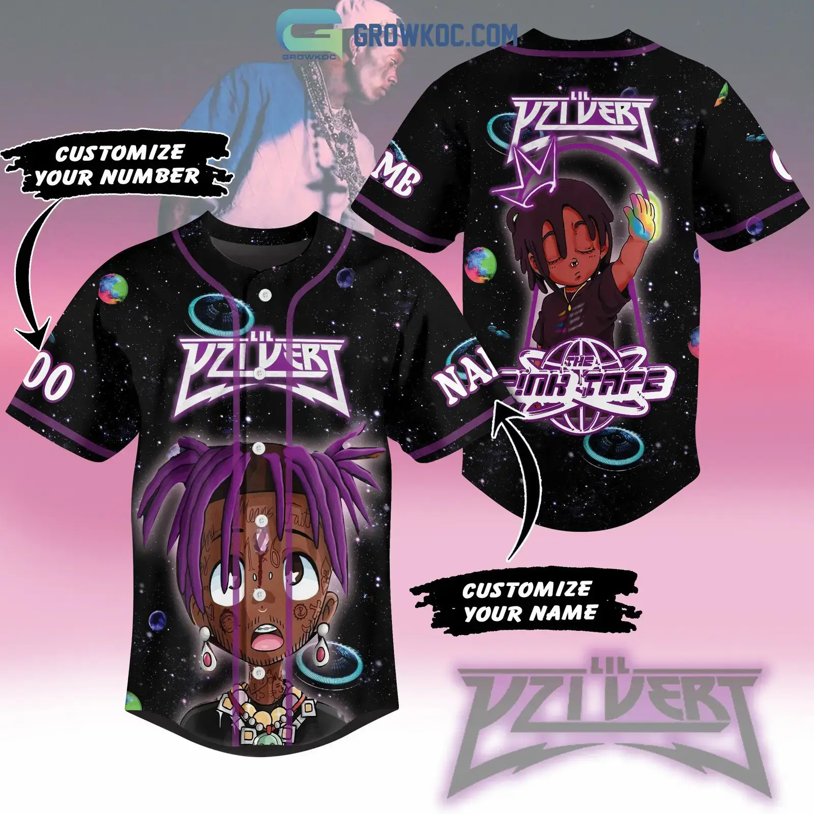 Lil Uzi Vert The Pink Tape Personalized Baseball Jersey Image