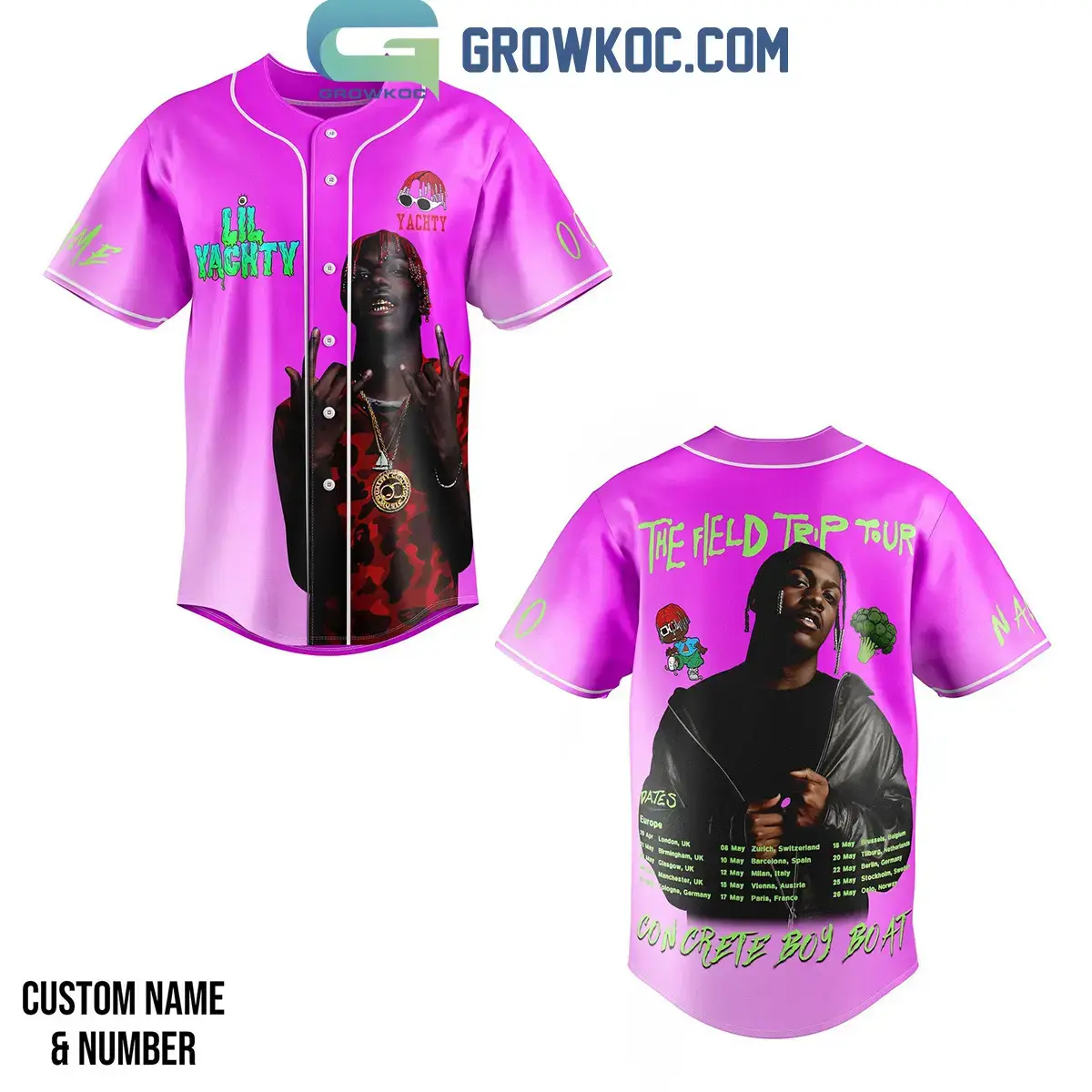 Lil Yachty The Field Trip Tour Concrete Boy Boat 2024 Personalized Baseball Jersey Image