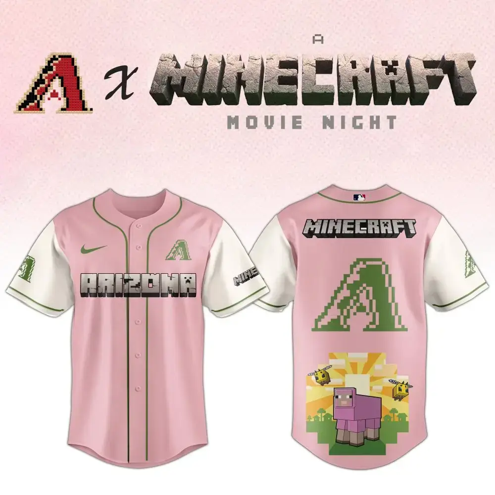 Limited Edition Arizona X Minecraft Pink Jersey - Perfect For Fans & Collectors! Image