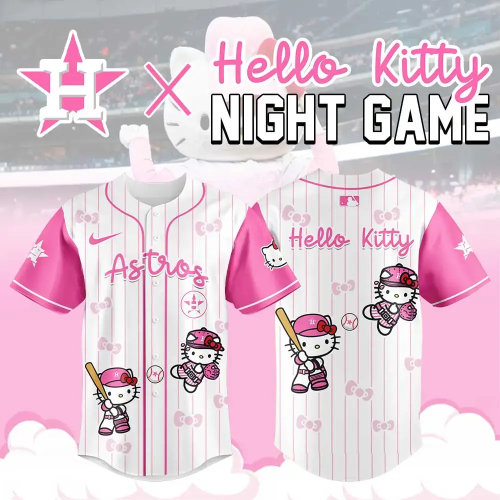 Limited Edition Astros X Hello Kitty Baseball Jersey – Perfect For Fans & Collectors! Image