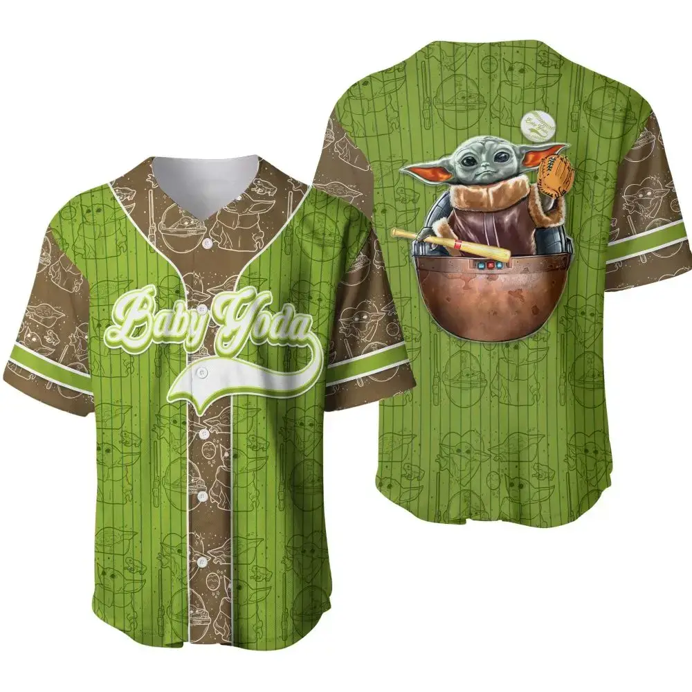 Limited Edition Baby Yoda Baseball Jersey - Perfect Gift For Star Wars Fans! Image