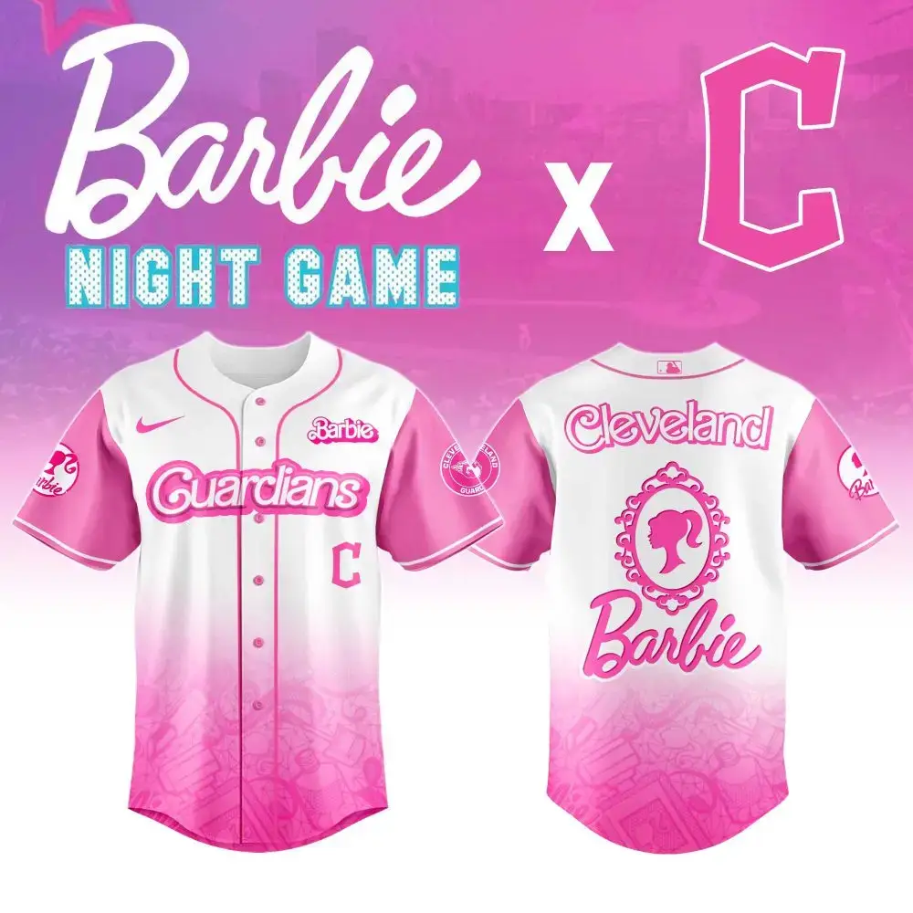 Limited Edition Barbie Night Game Jersey - Pink Cleveland Guardians Baseball Shirt Image
