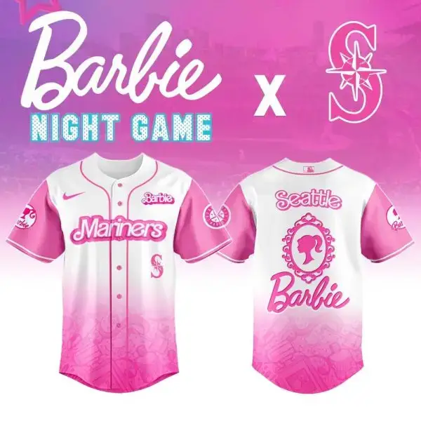 Limited Edition Barbie Night Game Jersey - Pink Seattle Mariners Collab Image