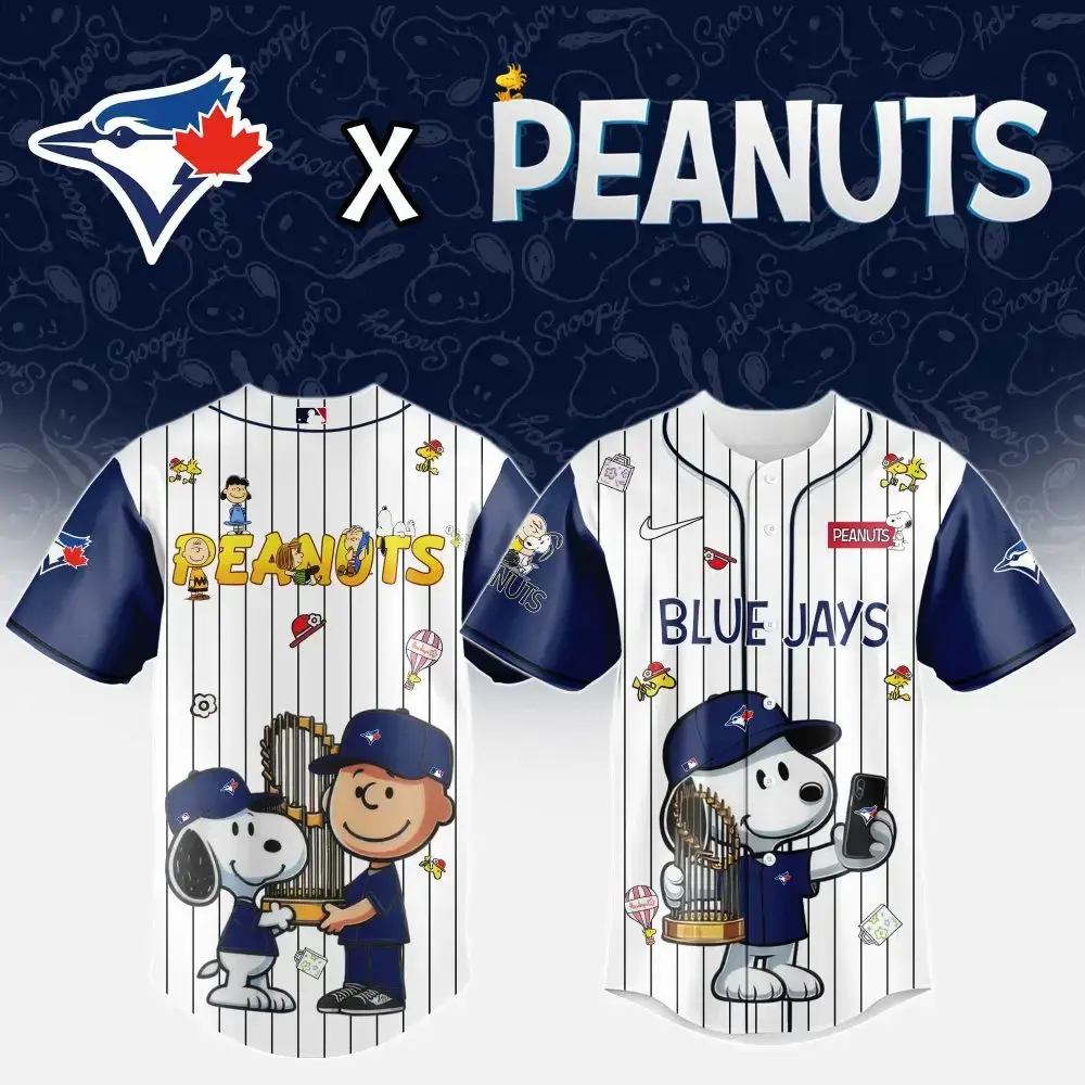 Limited Edition Blue Jays X Peanuts Jersey - Snoopy & Friends Baseball Shirt Image