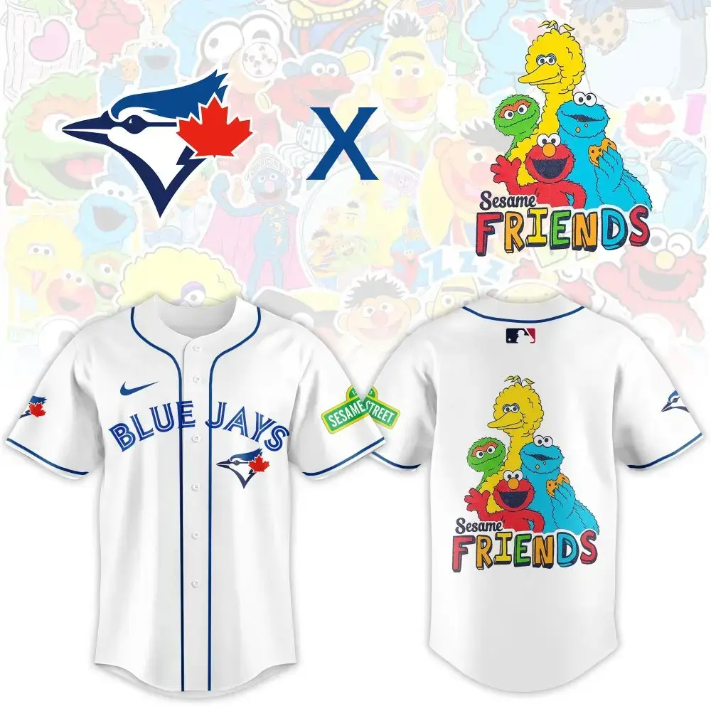 Limited Edition Blue Jays X Sesame Street Jersey - Unisex Mlb Fan Gear For Kids & Adults Image