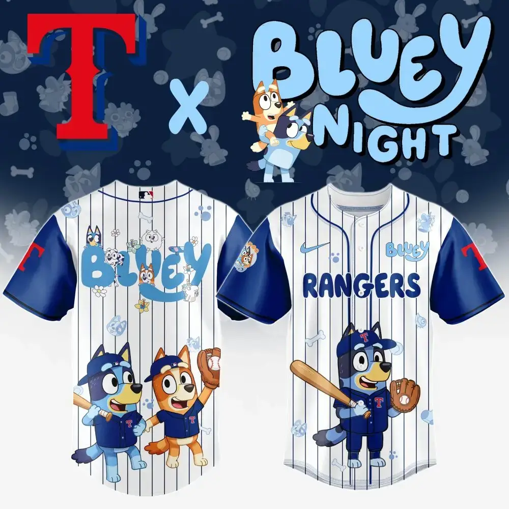 Limited Edition Bluey Rangers Baseball Jersey - Kids' Favorite! Perfect Gift For Little Fans Image