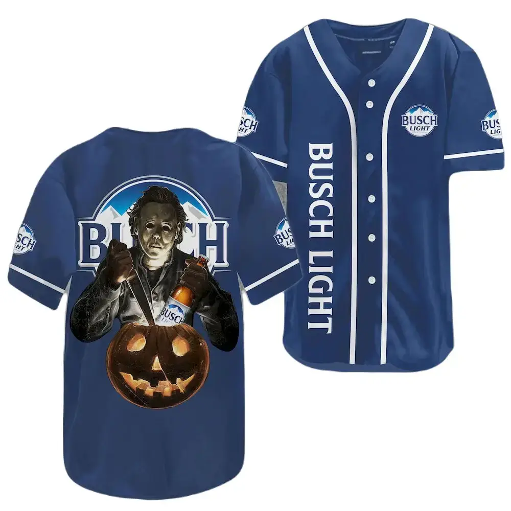 Limited Edition Busch Light Halloween Baseball Jersey – Spooky Style For Beer Lovers Image