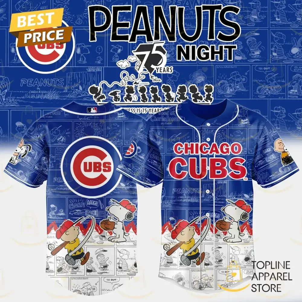 Limited Edition Chicago Cubs Peanuts 75Th Anniversary Jersey - Best Price! Image