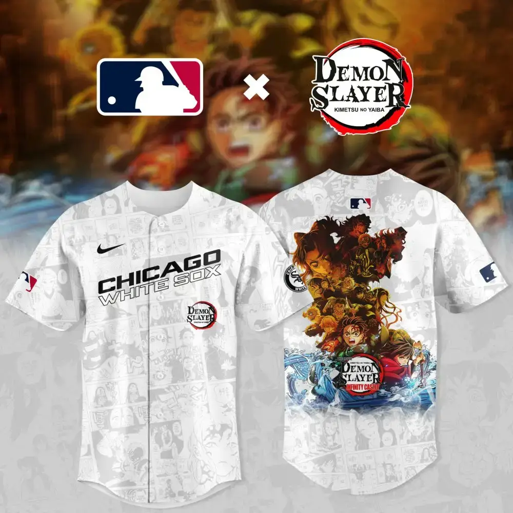 Limited Edition Chicago White Sox X Demon Slayer Jersey - Anime Fans Must-Have! Image