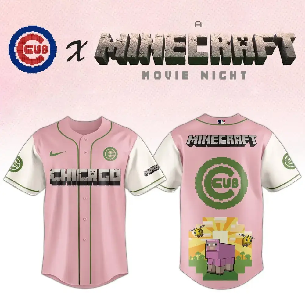 Limited Edition Chicago X Minecraft Pink Jersey - Perfect For Fans & Collectors! Image