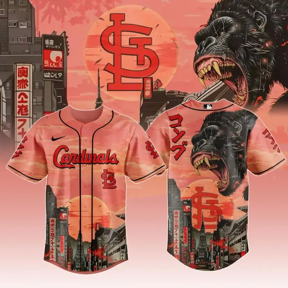 Limited Edition Cityscape Gorilla Baseball Jersey – Bold Streetwear Fashion Image