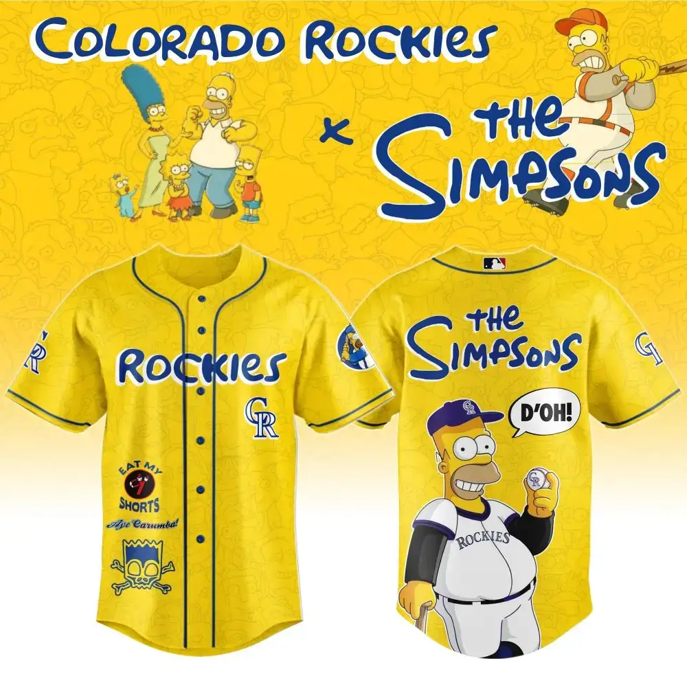 Limited Edition Colorado Rockies X The Simpsons Jersey - Official Mlb Merchandise Image