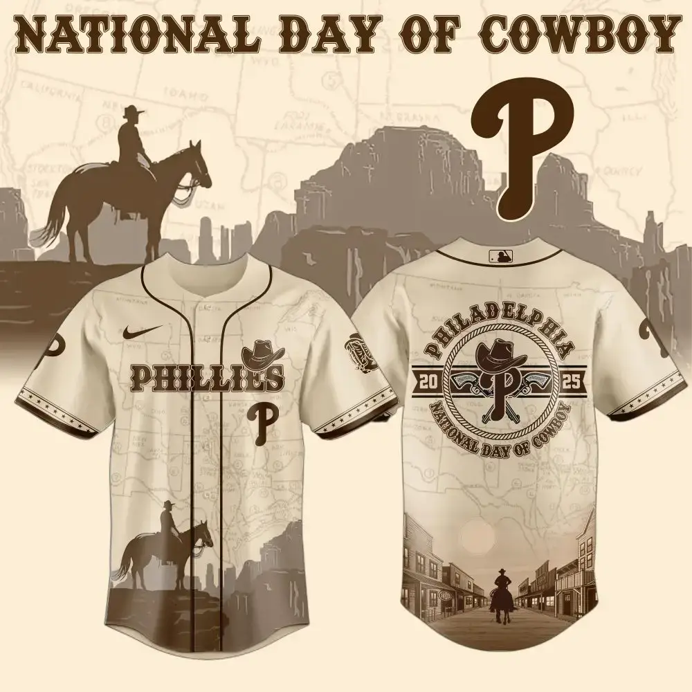 Limited Edition Cowboy Day Phillies Jersey - Celebrate Western Heritage In Style! Image