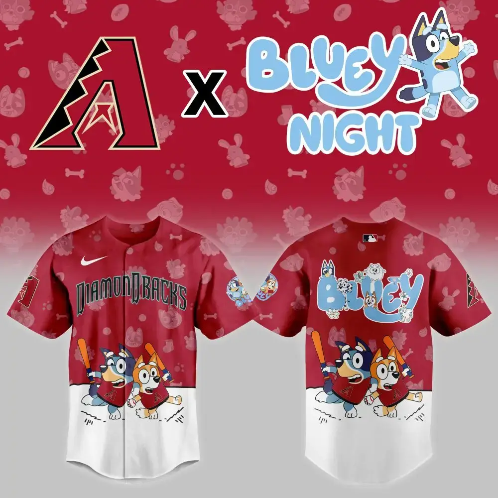 Limited Edition Diamondbacks X Bluey Night Jersey – Perfect For Fans & Collectors! Image