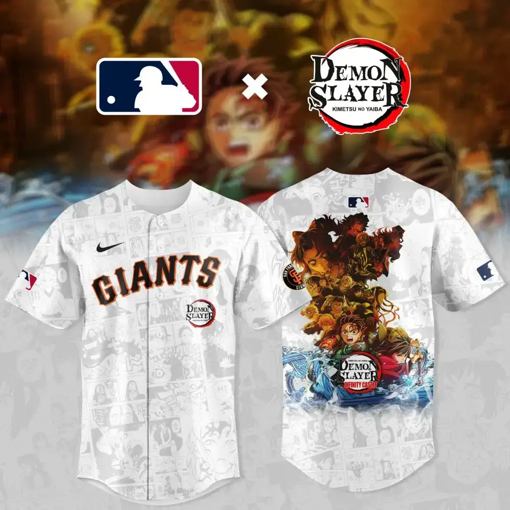 Limited Edition Giants X Demon Slayer Jersey - Official Mlb Collaboration Image