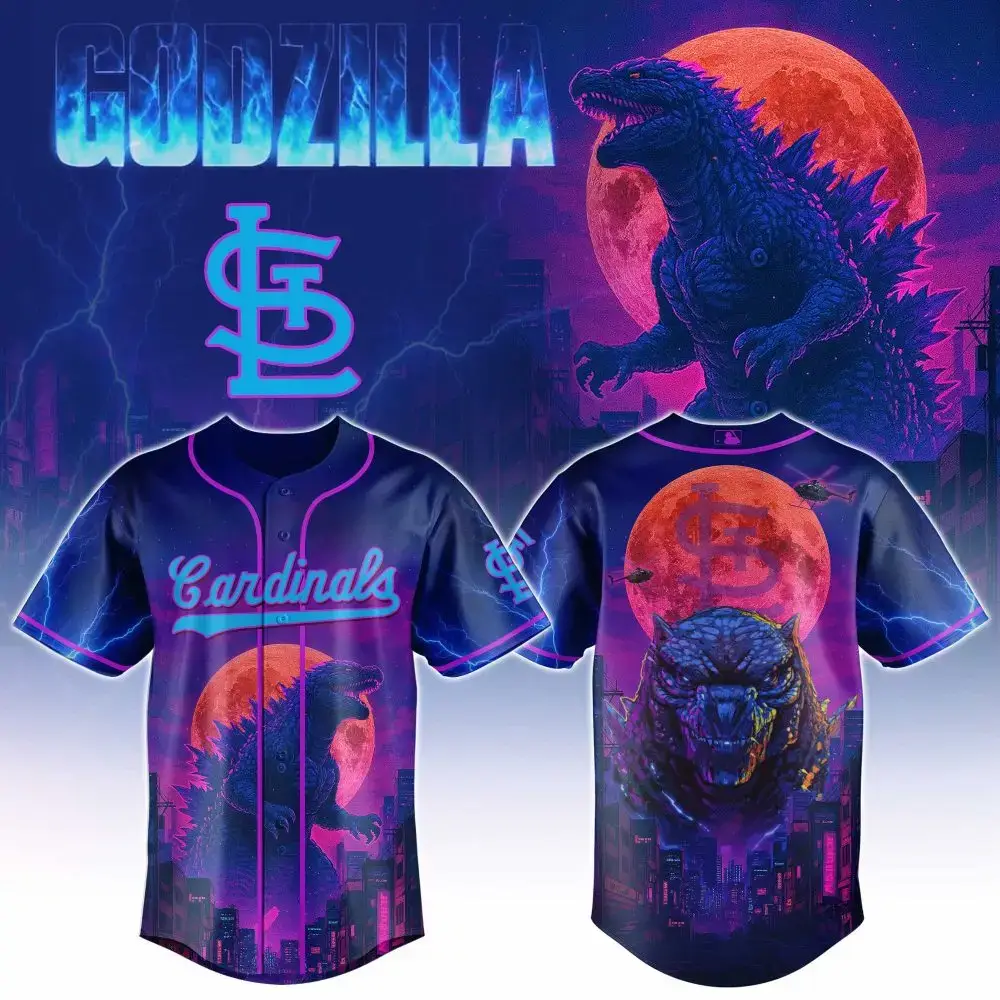 Limited Edition Godzilla Baseball Jersey - Cardinals Fan Collectible Gear Image