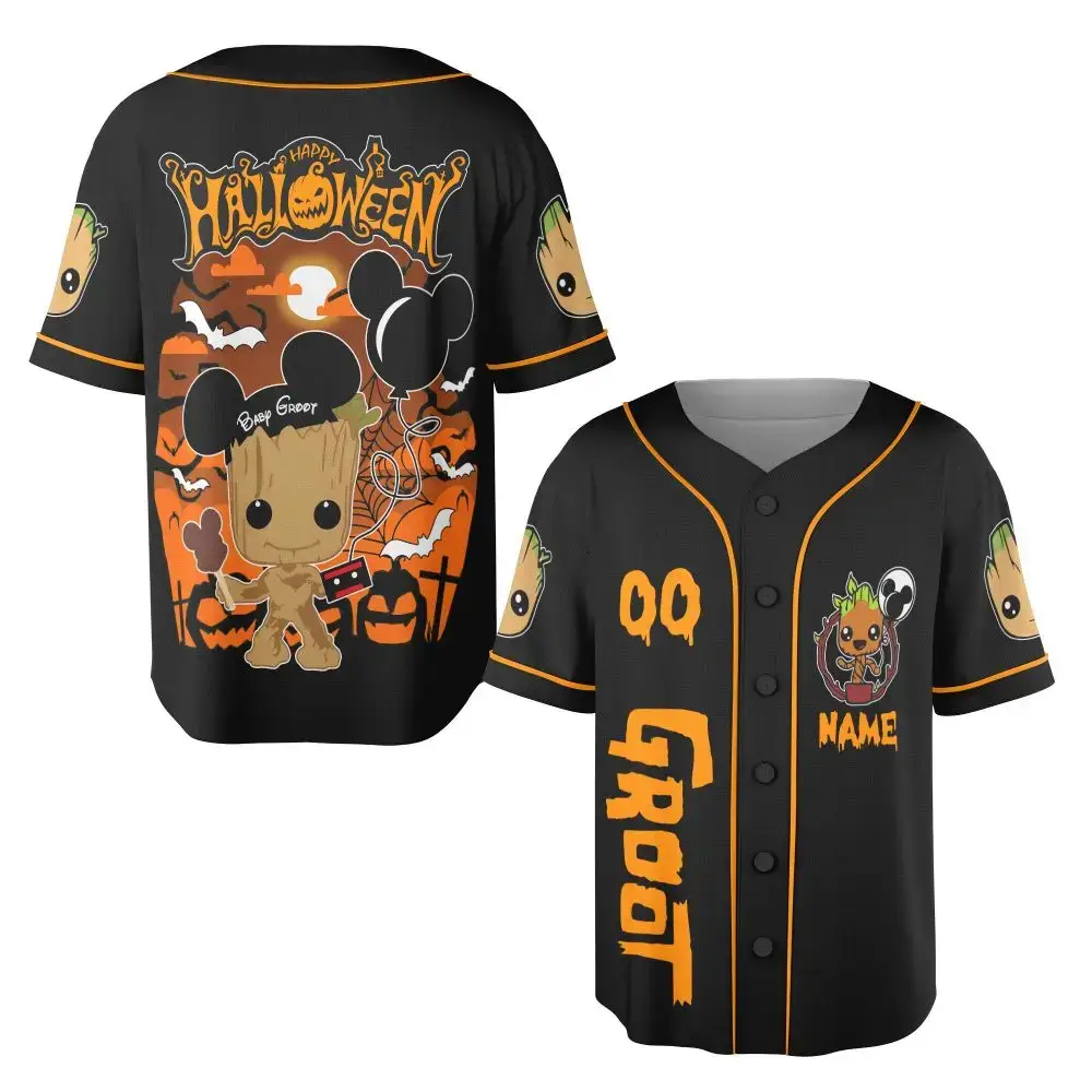 Limited Edition Halloween Groot Baseball Jersey – Perfect For Spooky Celebrations! Image