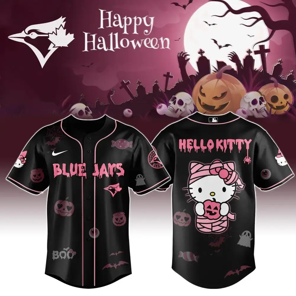Limited Edition Halloween Jersey - Hello Kitty & Blue Jays Spooky Design Image