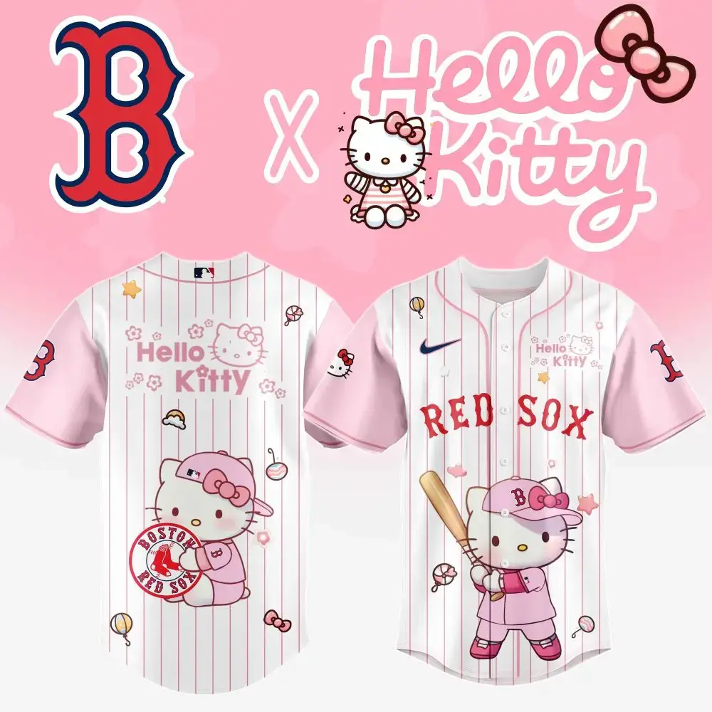 Limited Edition Hello Kitty X Boston Red Sox Jersey - Cute Pink Mlb Collaboration Image