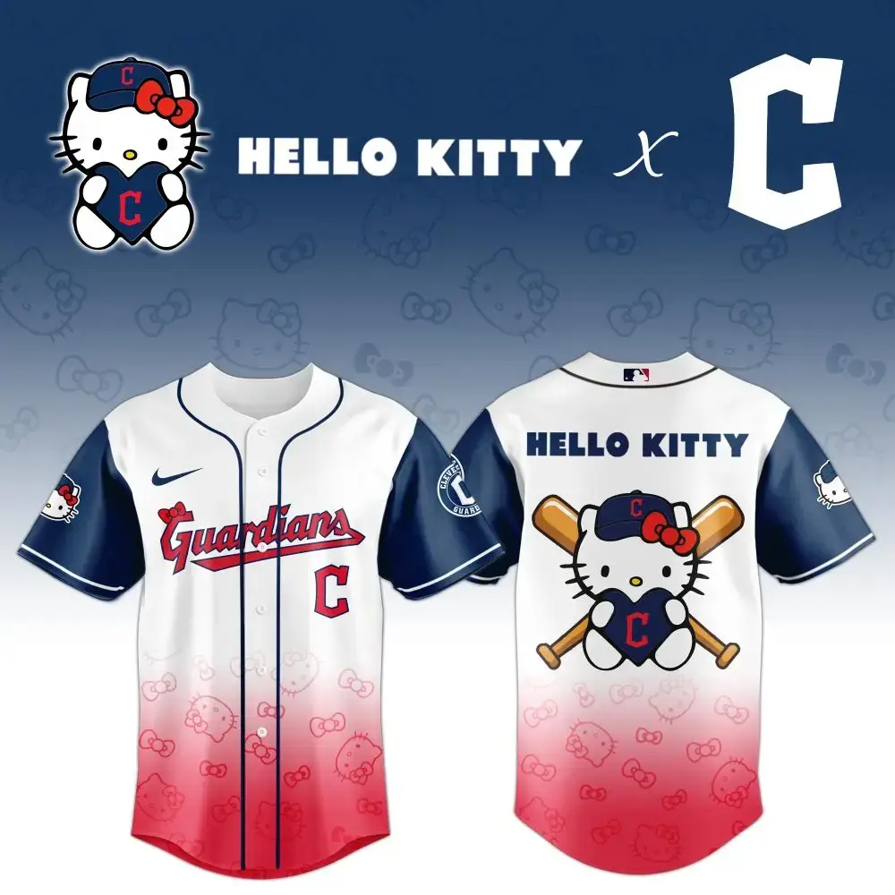 Limited Edition Hello Kitty X Guardians Baseball Jersey – Cute & Sporty Fan Gear Image