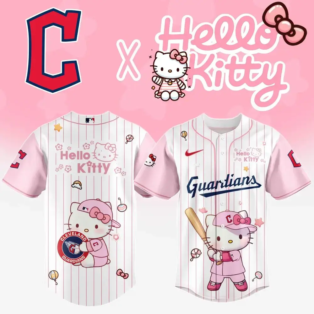 Limited Edition Hello Kitty X Guardians Baseball Jersey - Cute & Stylish Fan Gear! Image