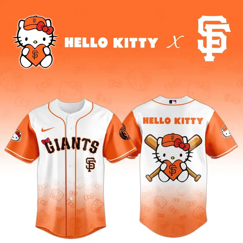 Limited Edition Hello Kitty X Sf Giants Baseball Jersey – Perfect For Fans & Collectors! Image
