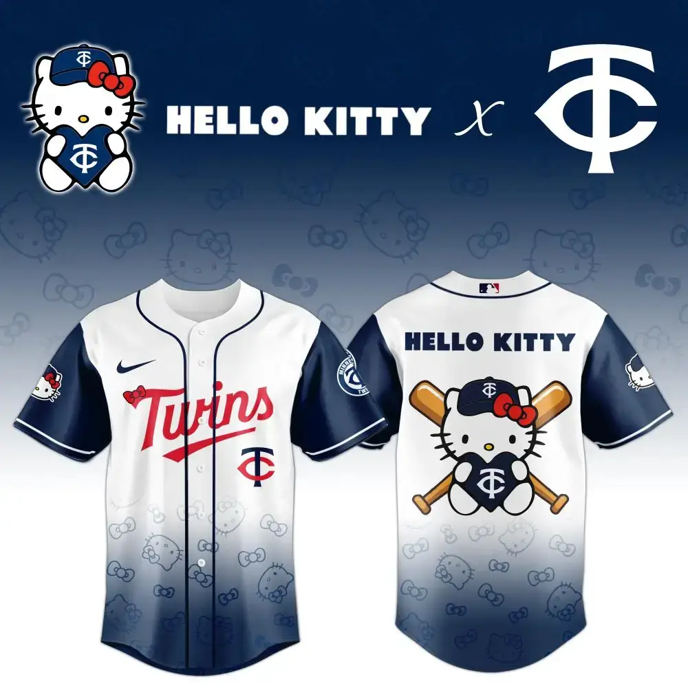 Limited Edition Hello Kitty X Twins Baseball Jersey - Cute & Stylish Fan Gear Image