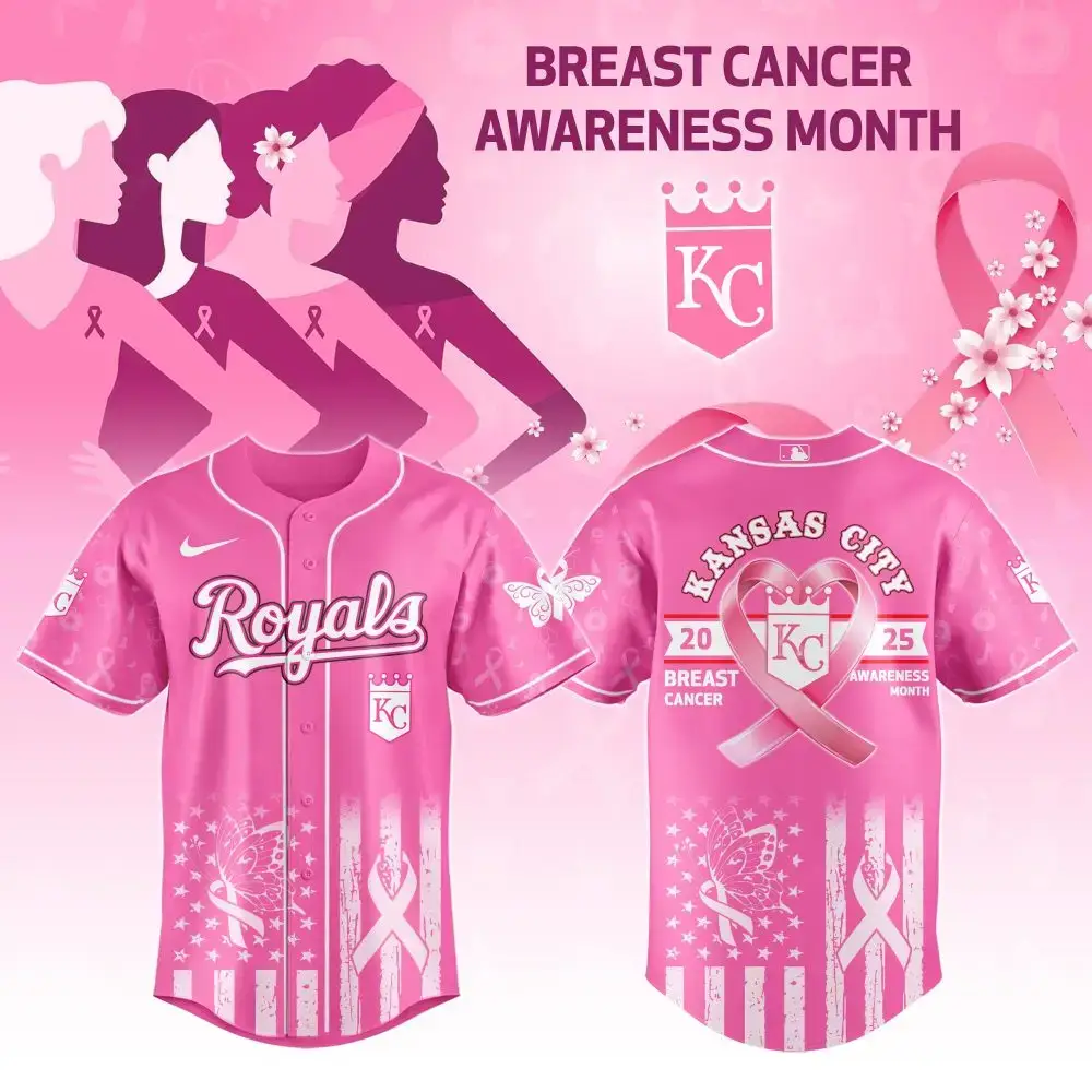 Limited Edition Kc Royals Pink Jersey - Support Breast Cancer Awareness Today! Image