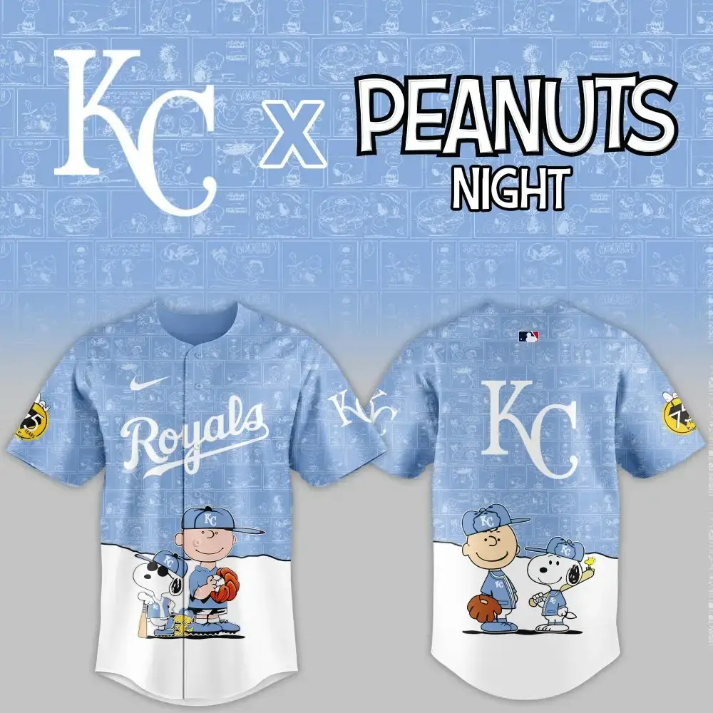 Limited Edition Kc Royals X Peanuts Night Jersey – Perfect For Fans & Collectors Image