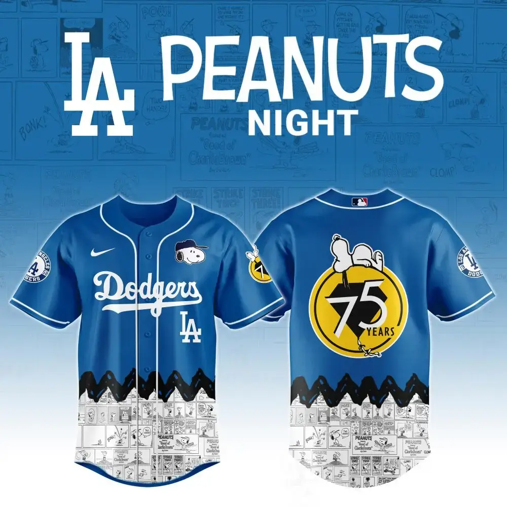 Limited Edition La Dodgers Peanuts Night Jersey – Celebrate 75 Years With Snoopy Style! Image