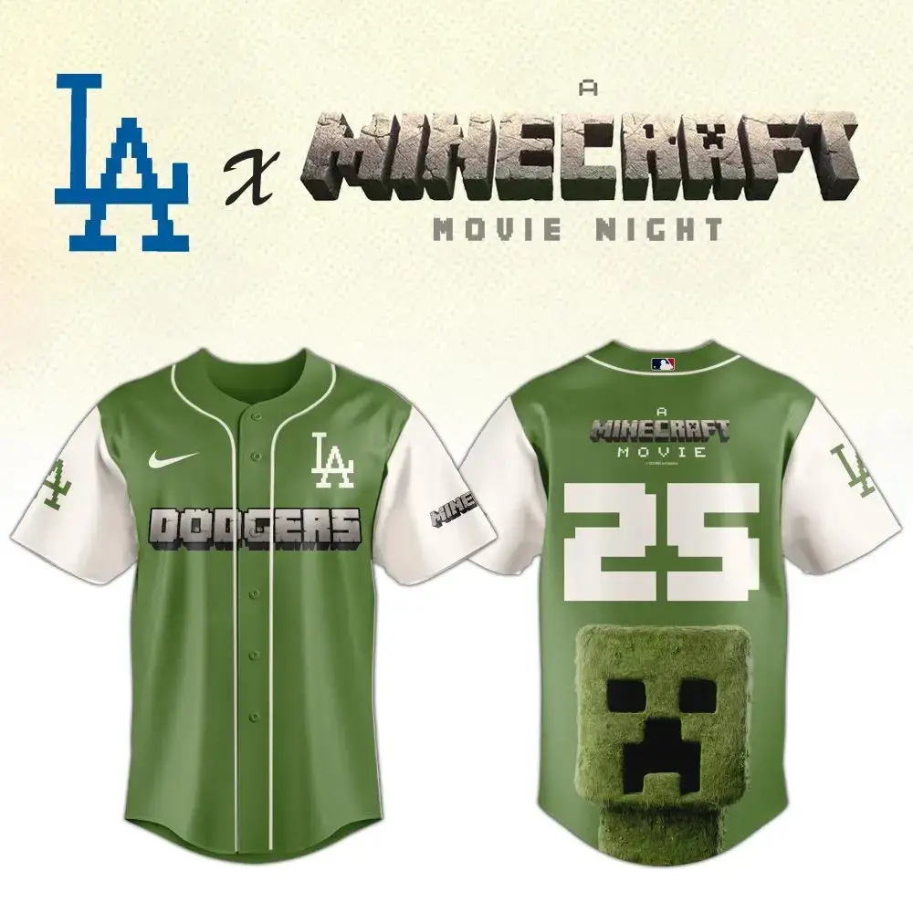 Limited Edition La Dodgers X Minecraft Jersey – Perfect For Fans & Gamers! Image
