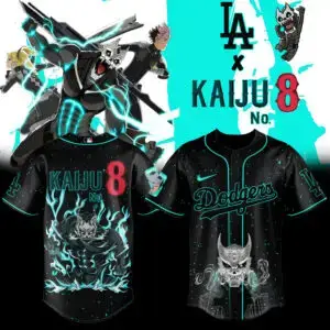 Limited Edition La X Kaiju No.8 Anime Baseball Jersey - Unique Design Image