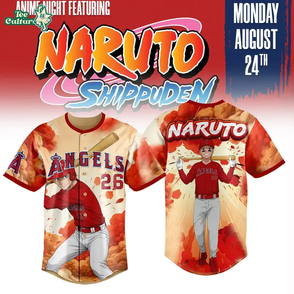 Limited Edition LA.Angels x Naruto Game Night 2026 Baseball Jersey Image