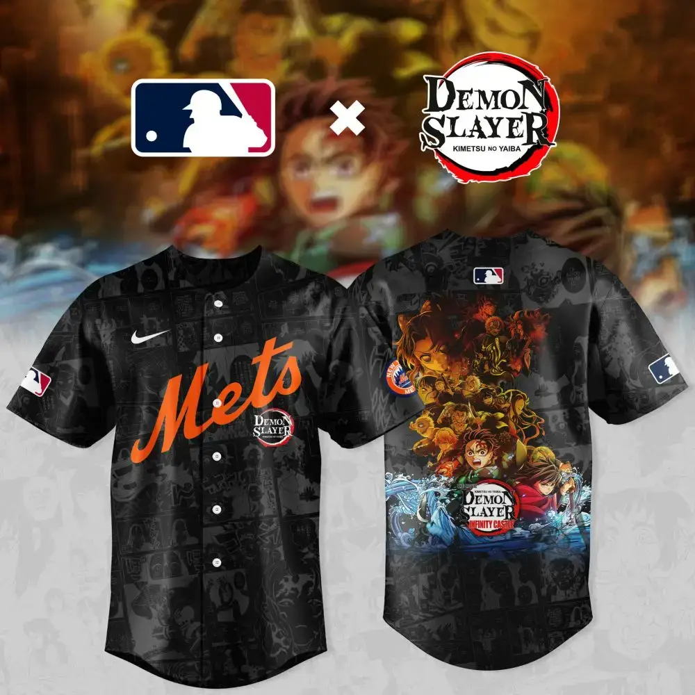 Limited Edition Mets X Demon Slayer Jersey – Anime Baseball Fan Gear Image