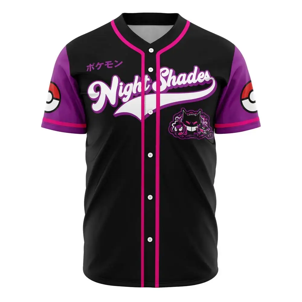 Limited Edition Night Shades Baseball Jersey - Bold Black & Purple Design Image