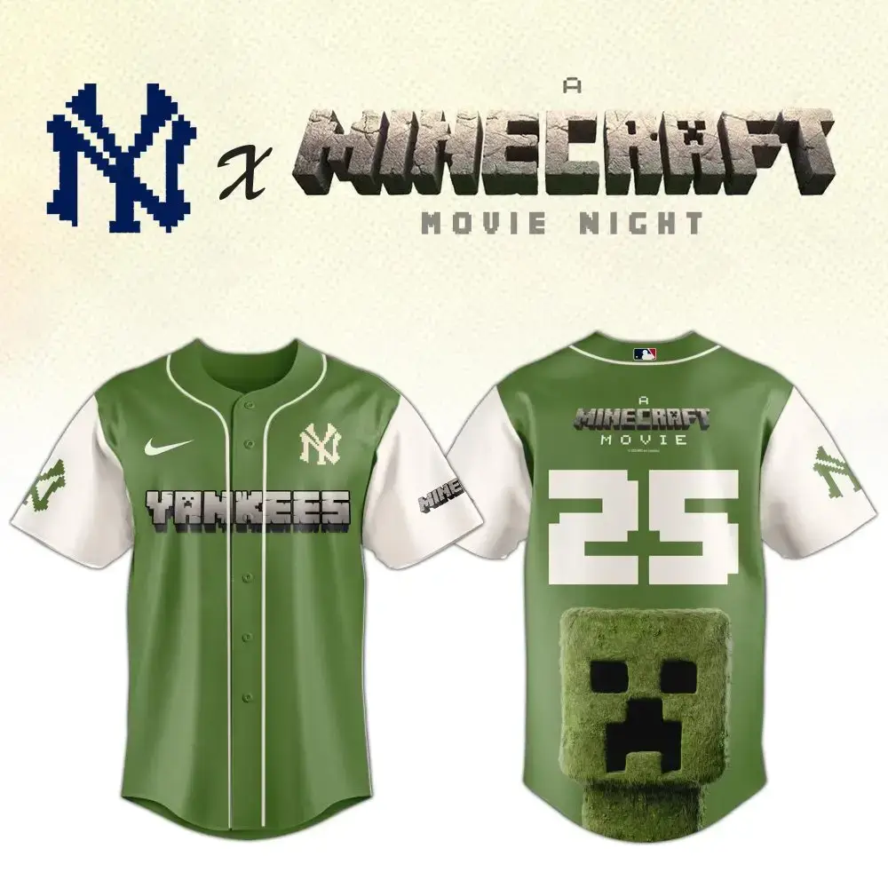 Limited Edition Ny Baseball X Minecraft Jersey – Perfect For Fans & Gamers! Image