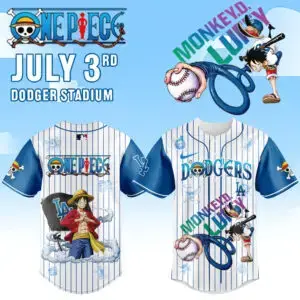 Limited Edition One Piece Dodgers Jersey - Luffy Baseball Design - July 3Rd Special Image