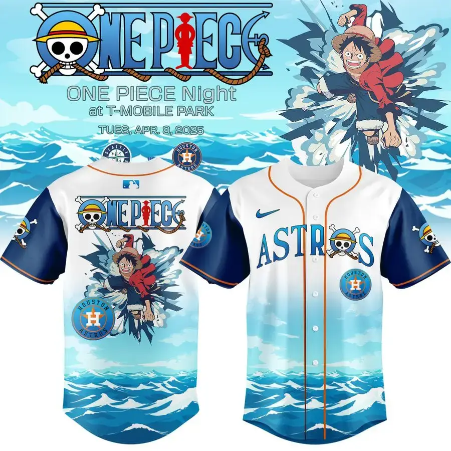 Limited Edition One Piece X Astros Jersey – Perfect For Anime & Baseball Fans! Image