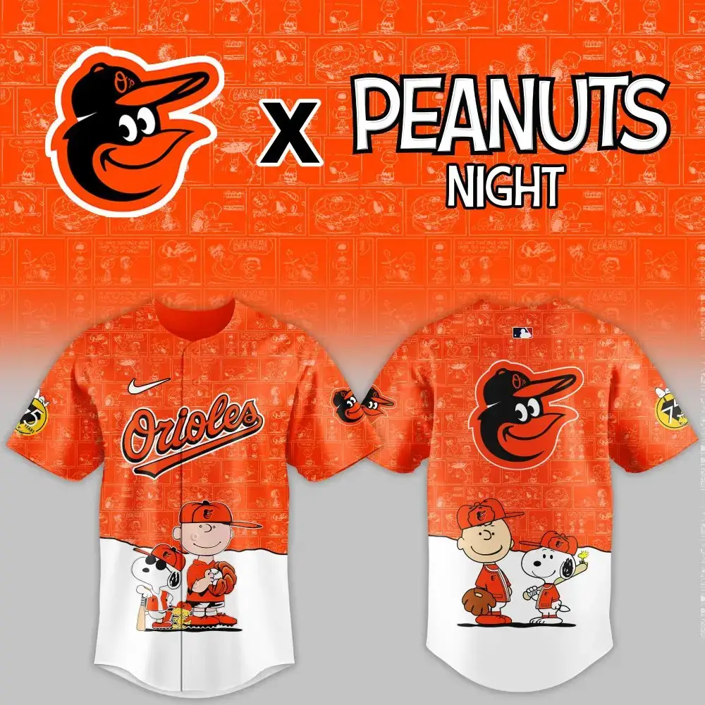 Limited Edition Orioles Peanuts Night Jersey – Celebrate With Charlie Brown & Snoopy! Image