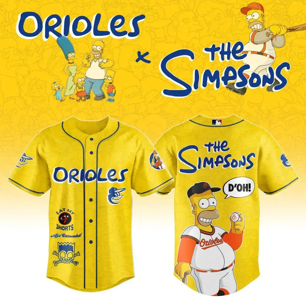 Limited Edition Orioles X Simpsons Baseball Jersey - Fun & Unique Collectible Apparel! Image