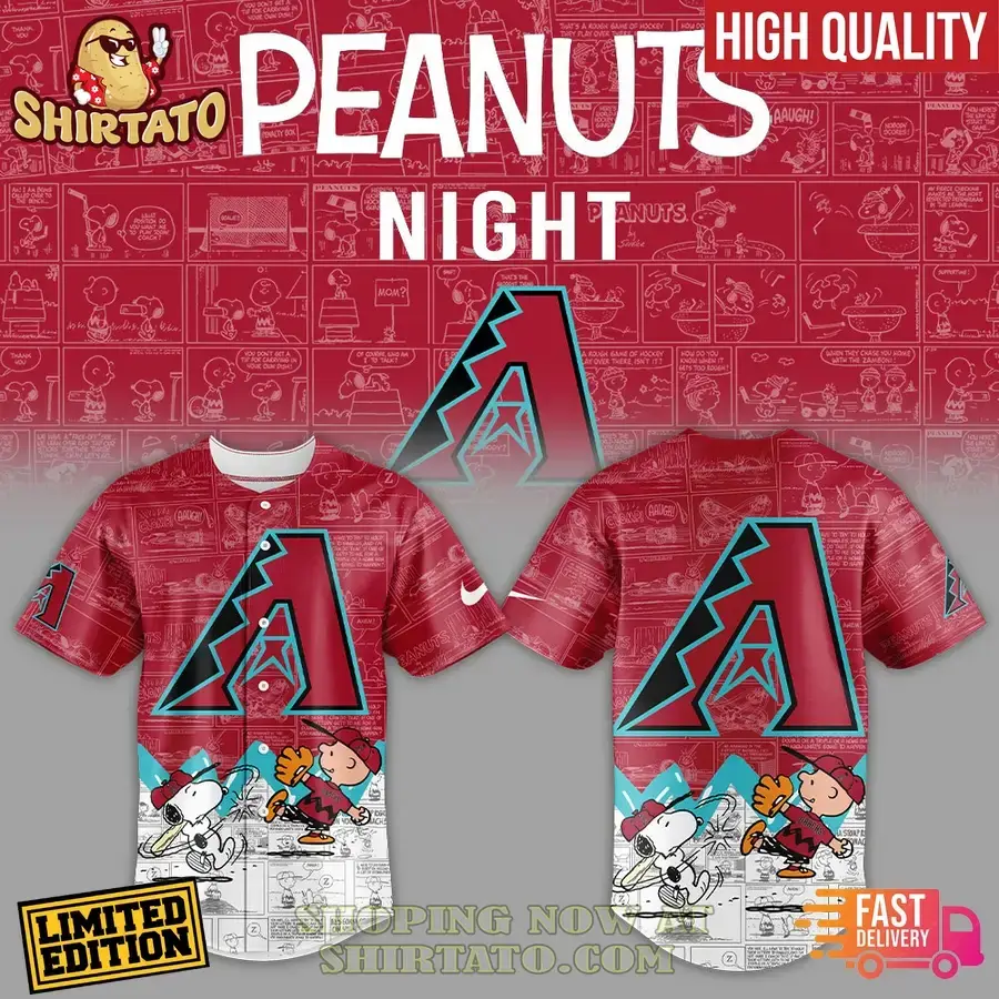 Limited Edition Peanuts Night Baseball Jersey - High Quality, Fast Delivery! Image