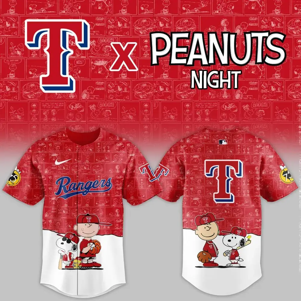 Limited Edition Peanuts X Rangers Baseball Jersey - Celebrate In Style! Image