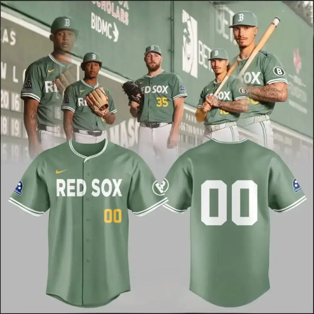 Limited Edition Personalized Green Red Sox Baseball Jersey - Authentic Team Gear For Fans Image