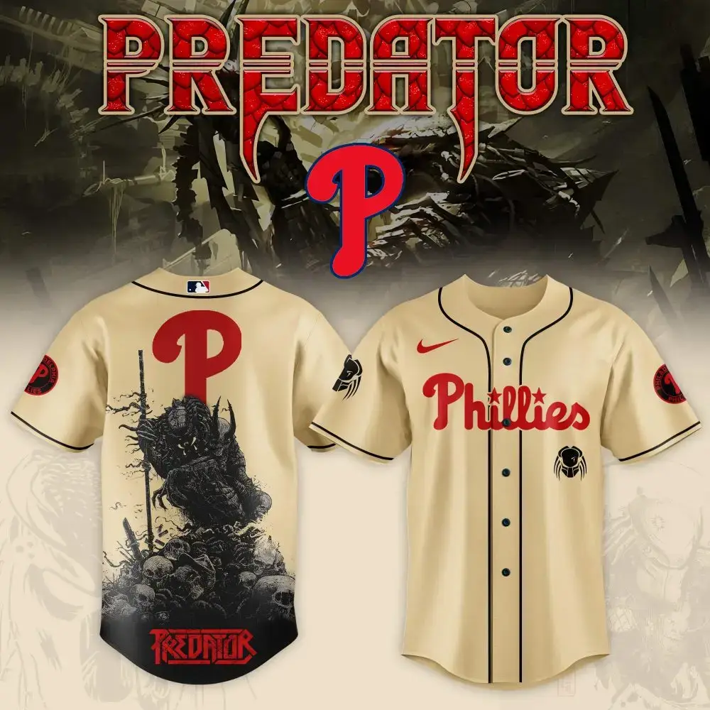 Limited Edition Phillies Predator Baseball Jersey - Unique Design For Fans! Image