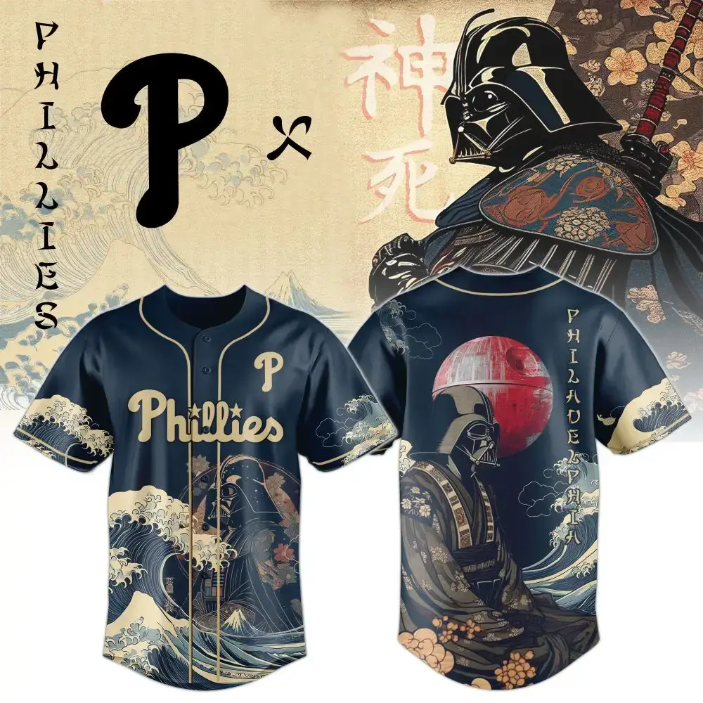 Limited Edition Phillies Samurai Baseball Jersey - Unique Art Design For Fans Image