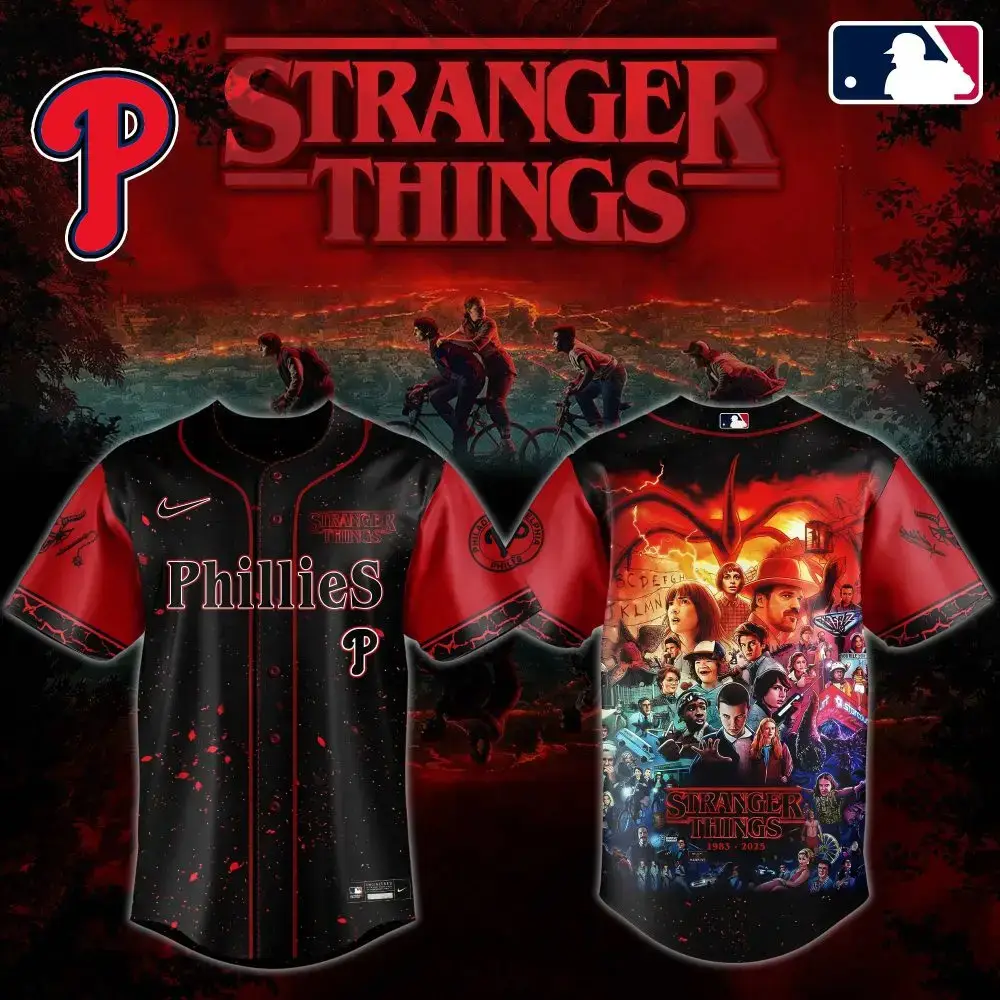 Limited Edition Phillies Stranger Things Baseball Jersey - Fan Collectible Apparel Image
