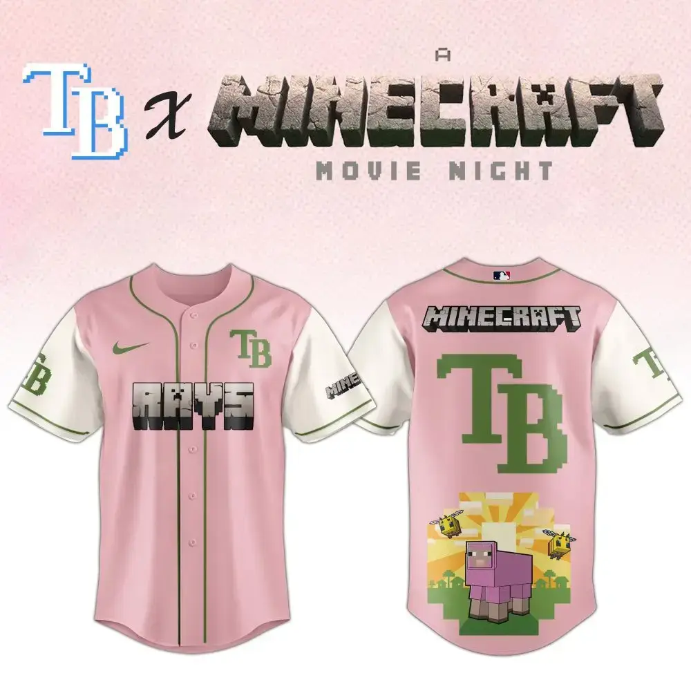 Limited Edition Pink Tb X Minecraft Jersey - Perfect For Fans & Collectors! Get Yours Now! Image